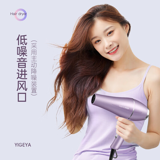 Hair salon strong wind hair dryer household high-power quick-drying blue light negative ion hair dryer hot and cold wind hair care mute hair care strong wind elegant purple free 3