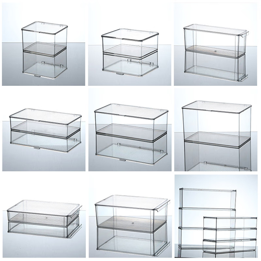Yonghuan drawer transparent miscellaneous cosmetics lipstick washing narrow long box with lid stationery eyebrow brush storage box 4877 side U transparent basket medium length