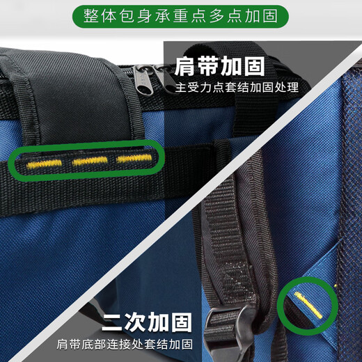 FASITE Backpack Tool Bag Backpack Thickened Wear-Resistant Multi-Function Waterproof Canvas Repair Electrician's Special Bag Upgraded Model