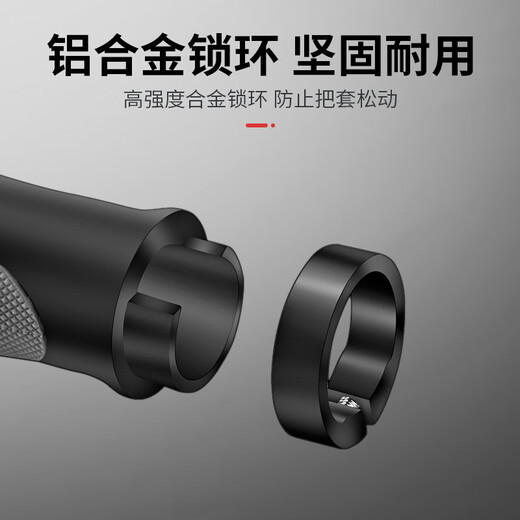 Xide Sheng suitable for Xide Sheng beef and sheep horn auxiliary handlebar mountain bike handlebar cover meat ball rubber handlebar gloves A01BL-with auxiliary handlebar (free No. 3 wrench)