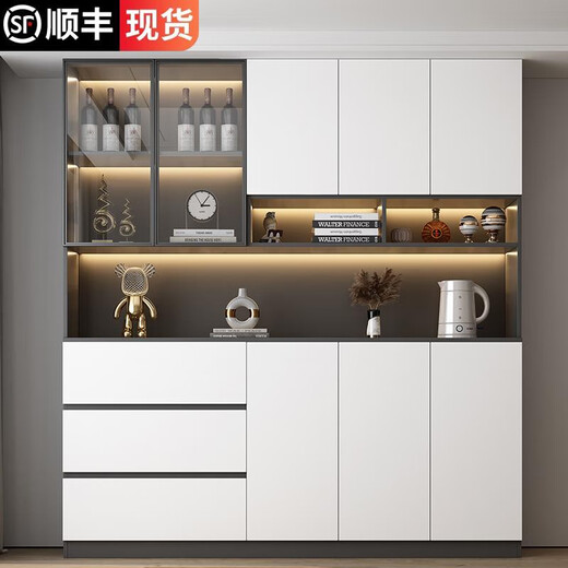 OPPEIN (OPPEIN) PARA BAJO Gabinete de pantalla integrado Moderno de almacenamiento Simple Gabinete de vinos para el gabinete de té Gabinete de almacenamiento Estilo de almacenamiento 15280*40*220 SF Express Instalación