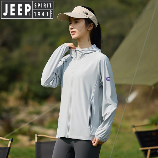 Jeep Spirit Jeep Sunscreen Одежда для мужчин и женщин летние новое ультрафиолетовое и дышащее ледяное шелковое шелковое из тонкой солнцезащитной одежды на открытом воздухе.
