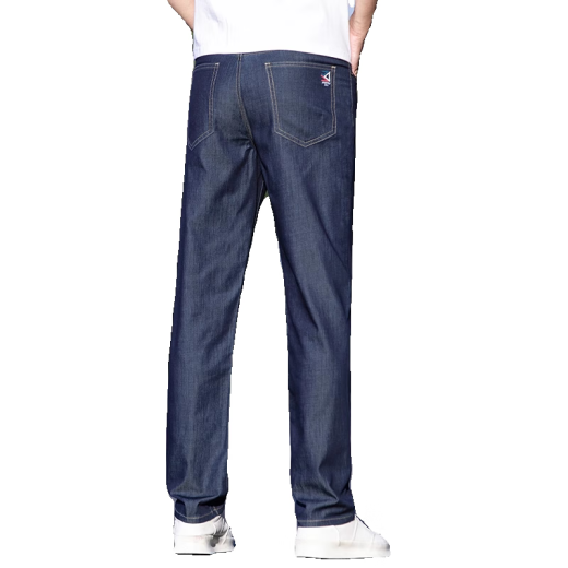 Playboy Ice Silk Men's Jeans 2025 New Loose Straight Steel Tennis Long Pants Men's Summer Ultra Thin 9763# Dark Blue Thin 36