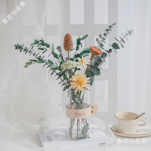 Bouquet de fleurs séchées d'Ucali laisse de vraies fleurs roseaux matériaux de bricolage de salon haut de gamme meublement aromathérapie