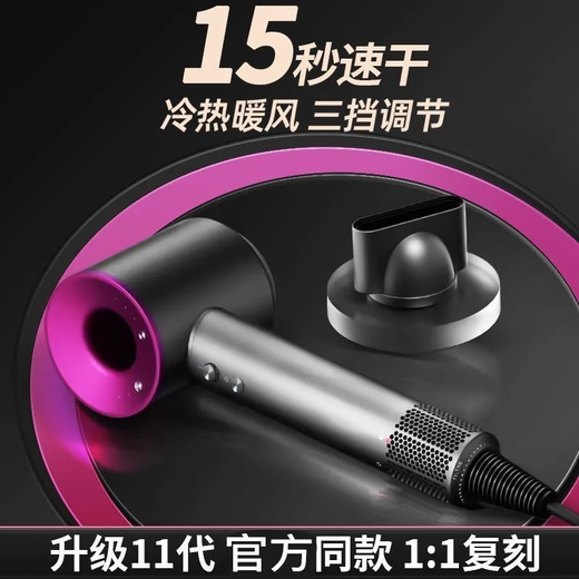 Hilda high-speed hair dryer for home barber shop hollow leafless negative ion hair dryer top with silent negative ion high power rose red air nozzle + rack