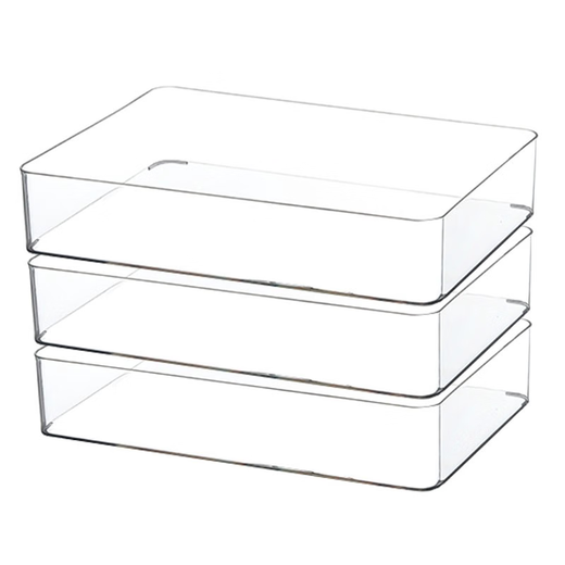 
Sanqihu desktop storage box transparent acrylic box can be stacked with kitchen snack storage basket cosmetic mask 4877. 1 in the middle of the side U transparent basket