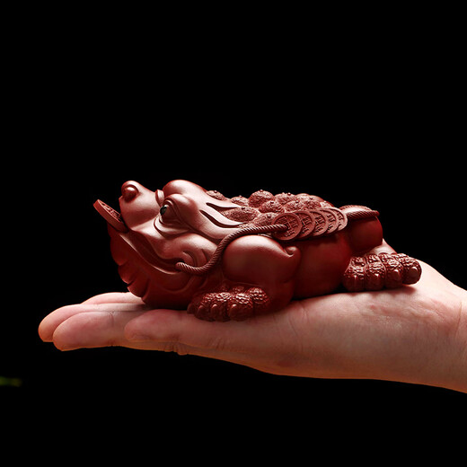 Gold inlaid jade tea pet ornaments, handmade household tea ceremony accessories, toad tea pet, purple sand golden toad, tea table, tea room, tea toy, tea set F Dahongpao golden toad