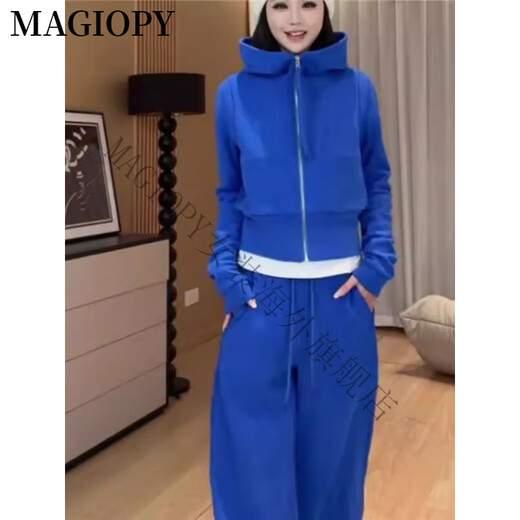 MAGIOPY国际奢侈高档品牌欧货炸街休闲运动套装女2025春洋气减龄蓝色外套 蓝色两件套 S(100斤以内)