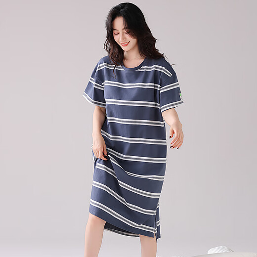 莫代尔睡裙女款夏季短袖睡衣裙2025年新款夏天薄款孕妇夏款连衣裙 ZH14101 XL (170)