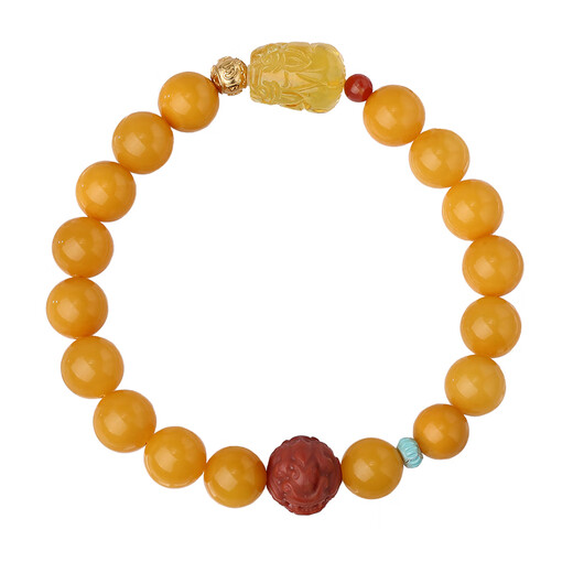Potala Palace beeswax single circle bracelet 925 Yinchuan material Nanhong Pixiu gold amber bracelet for men and women as a birthday gift for boyfriend