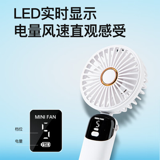 Qixin (Comix) Handheld Small Lüfter USB-Lüfter tragbares Falten kleiner langrangiger Hochgeschwindigkeit mit energiesparendem Lüfter im Freien im Freien Hals Hals Hals Bangierbügel Office Desktop Weiß DS-847