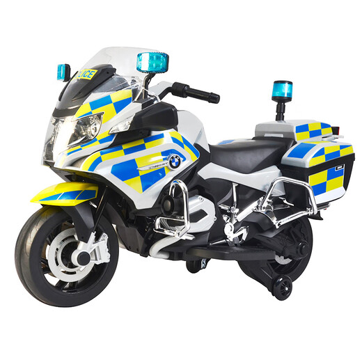 CHILOKBO BMW Children's Electric Motorcycle Two-wheeled Extra Large Size Double Children's Toy Police Car Birthday Gift Soft Wheel