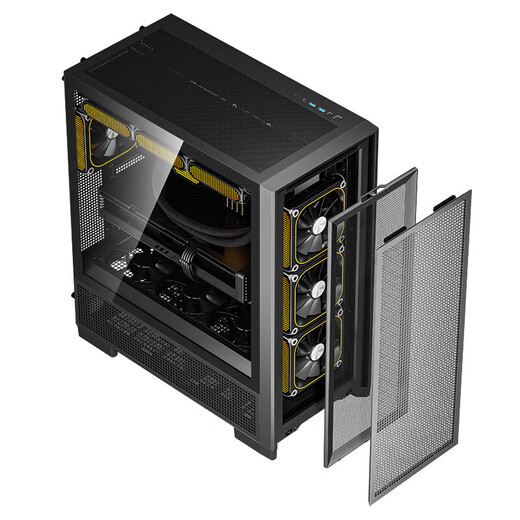 Patriot Fuyao Baili computer case desktop ATX large board 360 water-cooled mesh cooling e-sports gaming desktop host case black + Aurora 4 positive leaf + Bingpo SX360