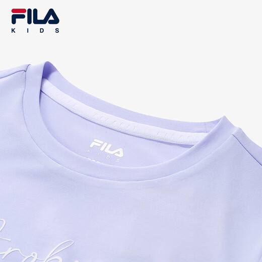 斐乐斐乐童装儿童短袖T恤2025夏季新款女中大童上衣 魔芋紫-PR 130