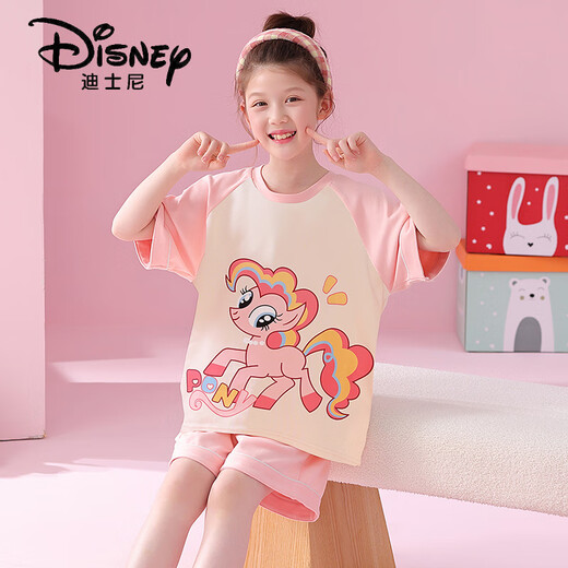 Disney Girls Pyjamas Sommer dünne Baumwollkurzärmel Anzug Kinder kleine Mädchen Prinzessin 2025 Neue süße Heimkleidung 5546 170 Größe 16 [Vorgeschlagene Höhe 135-145 cm]
