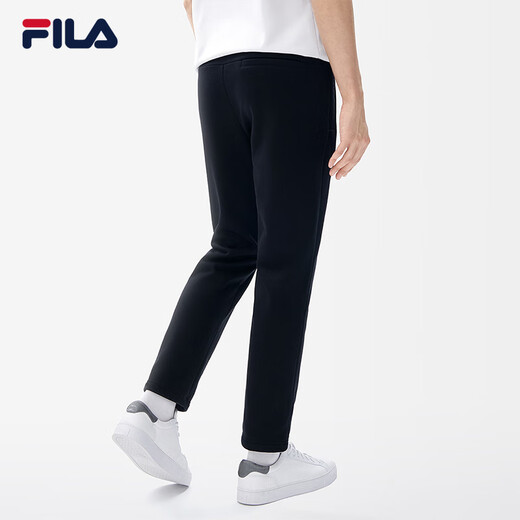 FILA official men's knitted trousers 2025 fashionable casual business commuting velvet casual pants