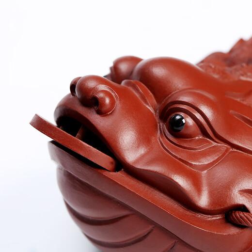 Gold inlaid jade tea pet ornaments, handmade household tea ceremony accessories, toad tea pet, purple sand golden toad, tea table, tea room, tea toy, tea set F Dahongpao golden toad