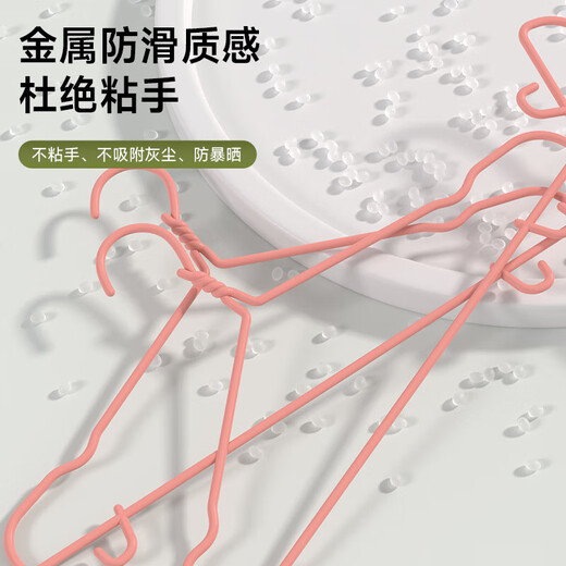 Jingdong Express plastic-impregnated clothes hanger, non-slip, traceless and bold, windproof and durable, balcony home wardrobe storage clothes hanger, grooved blue, 5 pieces