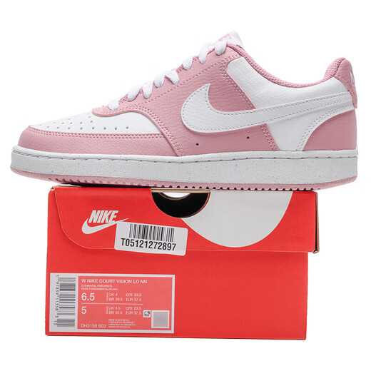 耐克（NIKE）鞋子女鞋 2025夏季新款低帮耐磨运动鞋帆布鞋休闲鞋透气板鞋 粉色/白色 35.5
