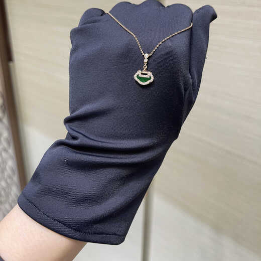 Shengbei Kirin's new 18K gold Ruyi necklace gourd necklace carnelian diamond ladies rose gold pendant clavicle chain style 1