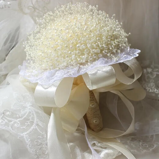 Married Korean style bride bouquet DIY material package imitation pearls all over the star handmade crown pearl chain bouquet finished product