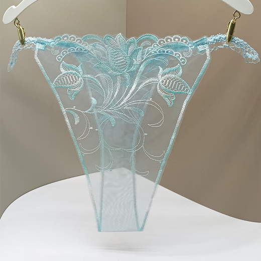 Women's hot and sexy underwear, ultra-thin, transparent, traceless, senseless, hollow mesh, fashionable temptation, embroidered sexy thong, black 393 XL180-210Jin Jin is equal to 0.5 kg