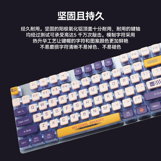 罗技（Logitech）K845机械键盘游戏电竞有线键盘电脑办公键盘个性定制键帽版送男生女友礼物 K845极光紫 红轴