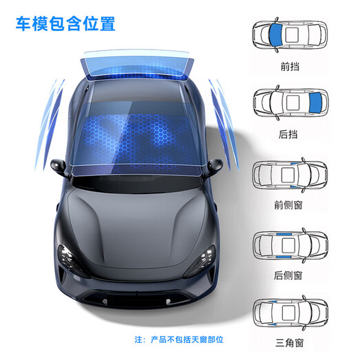 Jingdong-made car glass window film (SUV model - dark color) vehicle sun protection, heat insulation, explosion-proof, sun protection, privacy blocking, ultraviolet and infrared rays, clear and translucent car glass film
