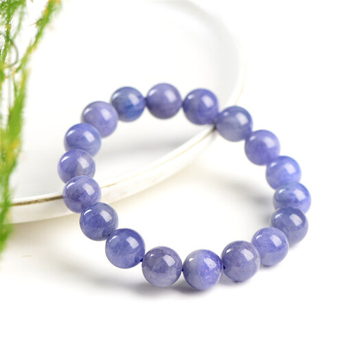 Pang Donglai’s quality purchase of elegant tanzanite bracelet new product Jiuya crystal round beads loose beads single circle bracelet transfer 7A grade tanzanite (picture 2 on the details page) 1cm