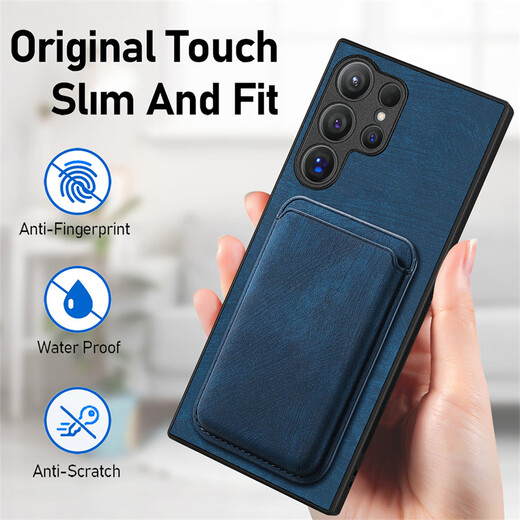 三星（SAMSUNG）适用于分离卡包A15三星S24Ultra手机壳S22新款皮套5G零钱包s22plu 宝石蓝 【磁吸壳+卡包一套】 三星Galaxy S24