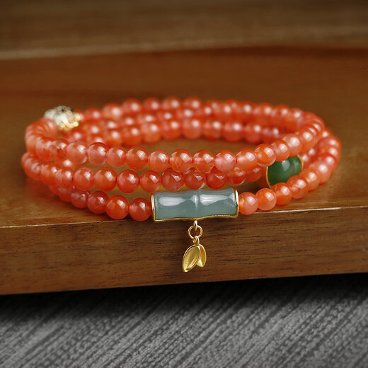 Only two pairs of natural south red agate bracelets for women, light luxury niche exquisite high-end animal year beaded accessories South red agate - Yuzhu