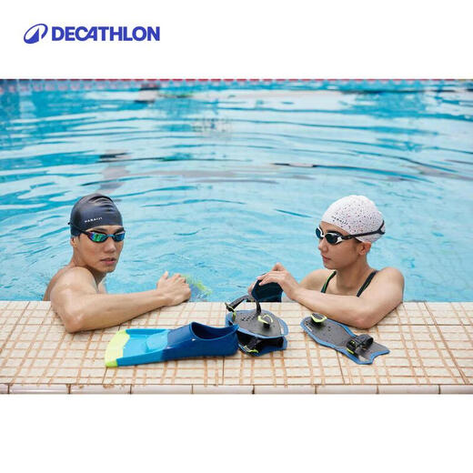 Entrenamiento de natación de decatlón aletas cortas de silicona VD3 GLITTER TRES COLORES 41/42 LONGITUD 25.3CM-2922332