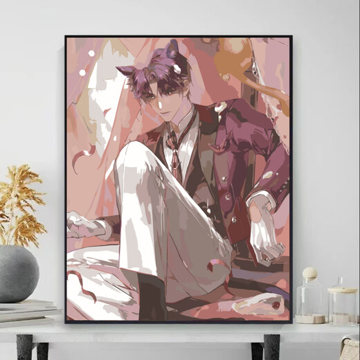 Serie de Amor y Space Deep Pintura al óleo digital Shen Xinghui Game personajes 2025 Nueva pintura al óleo llena de mano S1047-30 Color-Qin Che 40*50cm [envío de cubo de lienzo] Sin juego completo 1