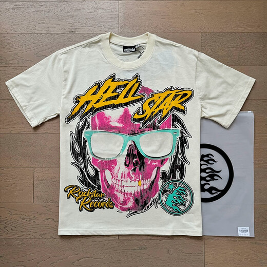 Ziweiqi hermosa impresión de letras retro pareja moderna camiseta de manga corta 691 agua de lavado negro s