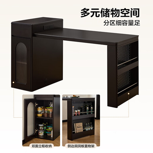 Quanyou Home French Retro Island Table Dining Table Sideboard Integrated Retractable Slate Table Top Dining Table With Chair Set Slate | Island Dining Table Single Table