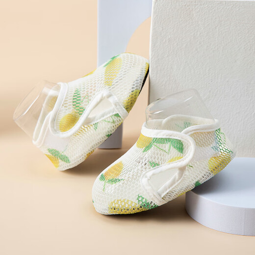 [Baby Reisen] Sommer Mesh Baby Sandalen dünne weiche Sohle Schuhe Kleinkind Baby Fußschutzschuhe Neugeborene Frontschuhe rosa Erdbeer 1 Paar 14 innere Länge cm l Größe 16-24 Monate