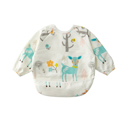 WELLBER baby eating smock, infant bib, children's waterproof painting reverse clothing, forest animal style 120/60