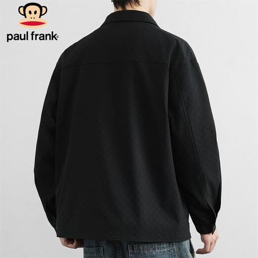 Paul Frank Jacket Men's Casual Checkerboard Jacket Men's Autumn Trendy Windproof Top Men's Black XL