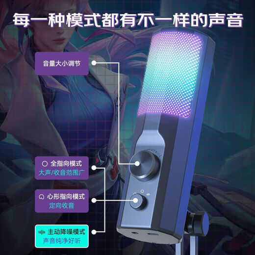 Taidu TSP205 Desktop Microphone Computer Anchor Live Microphone Special Noise Reduction Conference Recording Voice E-Sports Game USB Condenser Microphone Desktop Laptop Karaoke Online Class USB Version TSP205 Computer Special + Monitoring Headset