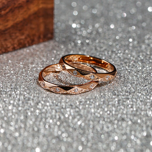 QUAMER cold style simple niche titanium steel inlaid with diamonds plated rose gold ring women's gold color does not fade prismatic section rose gold beauty No. 5 (circumference 5.12cm)