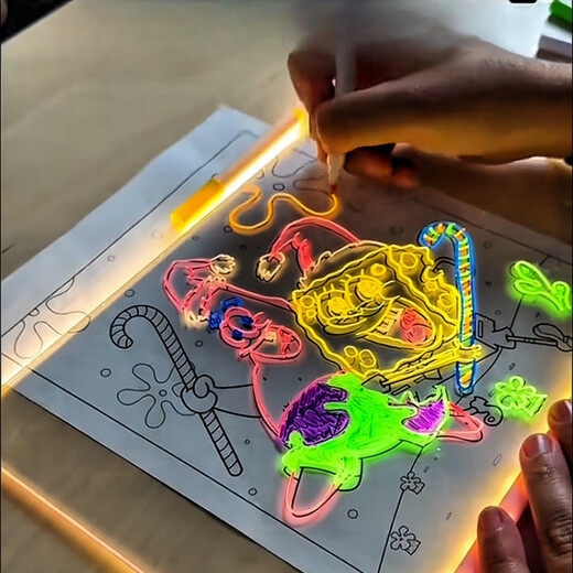 Wozhi Kinderspielzeug glühend Zeichnungsbrett Handschrift Brett Farbbeleuchtung Gemälde Graffiti Schreibbrettspielzeug Mädchen Geburtstag Geschenk