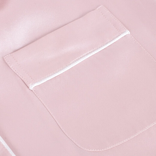 American Standard 19 Momi silk couple pajamas spring and summer women's short-sleeved trousers mulberry silk home clothes rose smoke powder XL