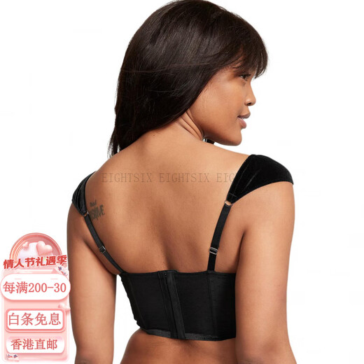 维多利亚的秘密（Victoria's Secret）纯色轻薄衬垫文胸 女款 黑色 黑色 XS