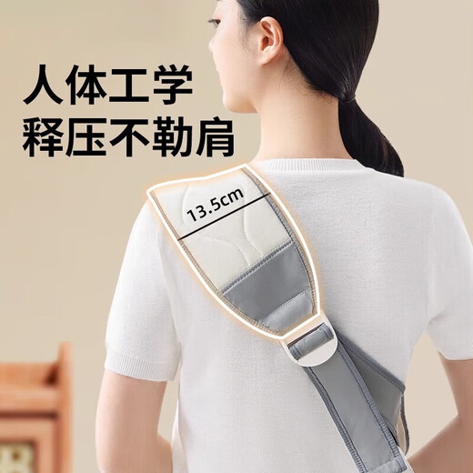 抱娃神器解放双手婴儿背带小月龄前抱式幼儿外出简易新生儿宝宝 【松紧可调】PU华夫格灰