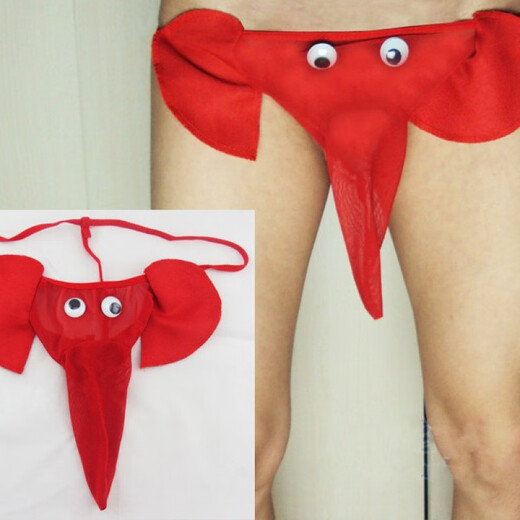 TTPMER large size men's sex underwear elephant thong cartoon sexy T-trousers men's adult suit cherry temptation elephant black one size 120-200Jin [Jin equals 0.5 kg]