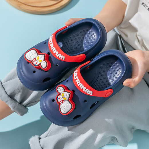 [Ultraman (Ultraman)] Kinderhochschuhe Jungen Strandschuhe Cartoon bequeme Sandalen Navy 21
