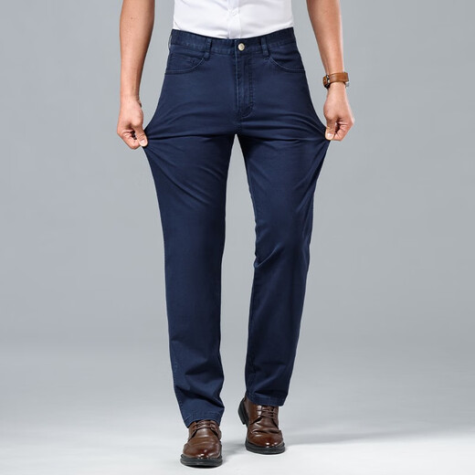 Jeep Spiritjeep Jeep Sommer dünne reine Baumwoll-Jeans-Jeans-Männer lose und kühle High-End-Business Elastizitätshose J7029 Khaki Sommer dünn 29 Taillenkreis 2ft 2