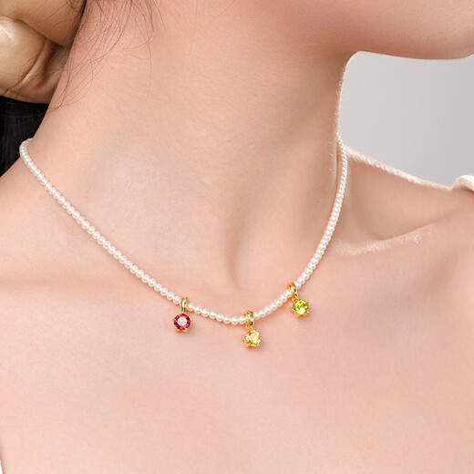Daila green olive gemstone pendant freshwater pearl necklace perfect round flawless strong light female clavicle chain daily versatile commuting style