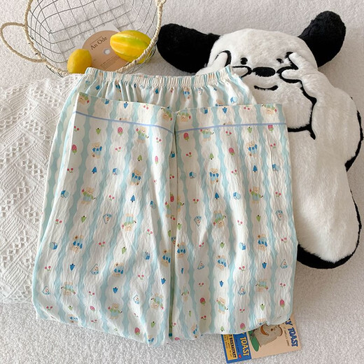 芬腾三件套樱桃小熊睡衣女夏季短袖可爱卡通宽松云朵棉夏天家居服套装 js-9901#粉边米可 三件套-云感 M 码155-162体重105斤内