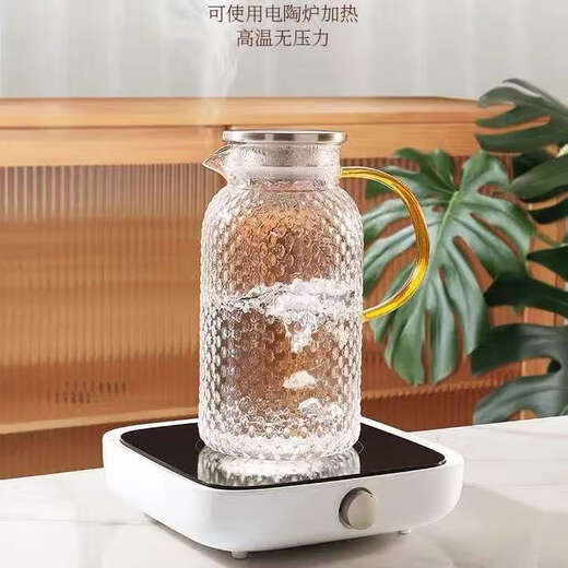 Rice grain teapot hammered heat-resistant glass teapot kettle teapot household tea set 1800ml